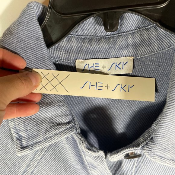 NWT She & Sky Washed Western Button Down Shirt - Picture 7 of 10